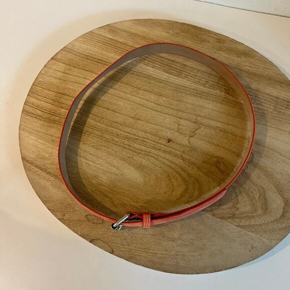 Ann Taylor Pink Snake Genuine Leather Thin Skinny Silver Buckle Belt Size XS - Picture 5 of 8